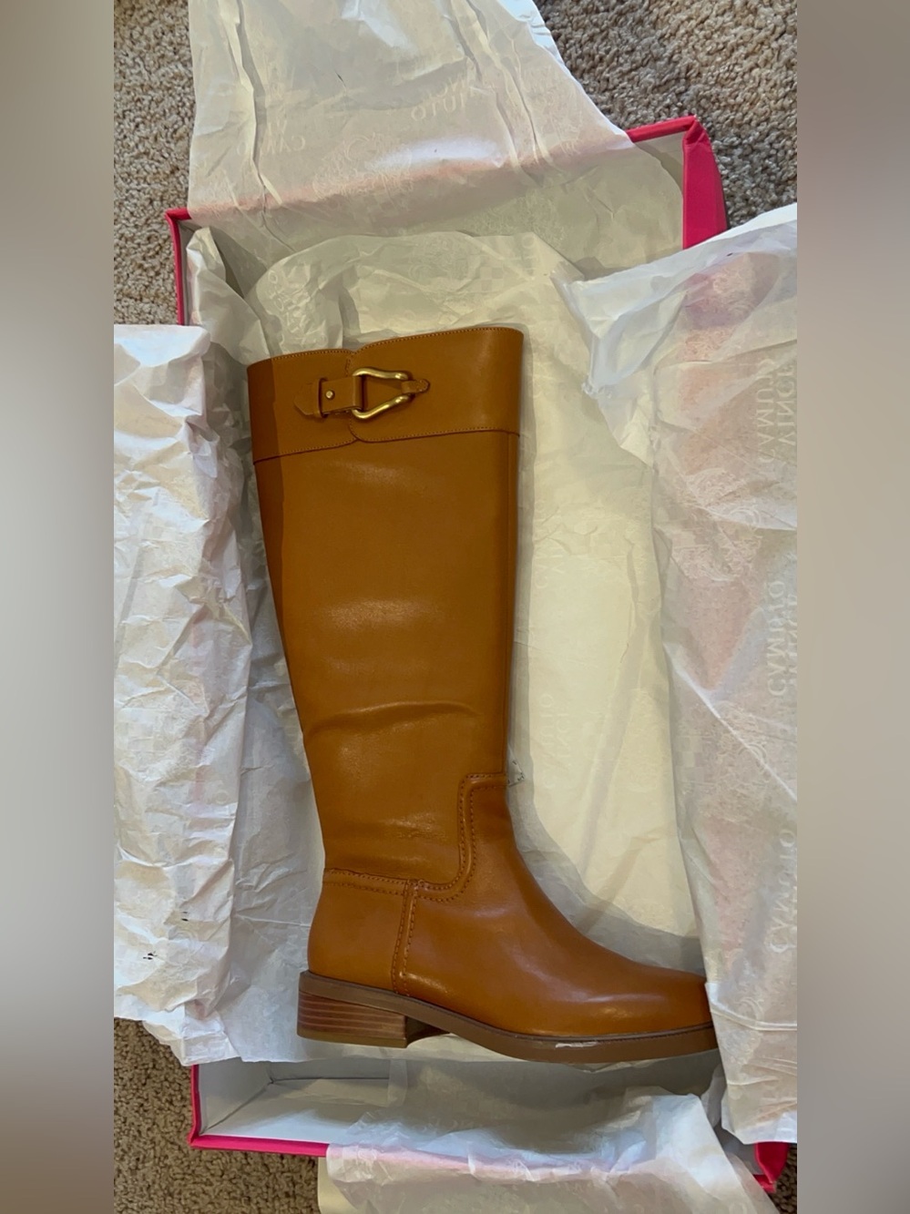 Vince Camuto VC-Andalian Golden Walnut Knee High Boots Size 7.5 - Picture 10 of 15